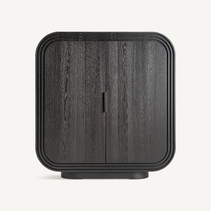 DULAP RIZE 148CM, LEMN DE STEJAR DE CULOARE NEAGRA, STIL ART DECO, VICAL HOME - Img 2