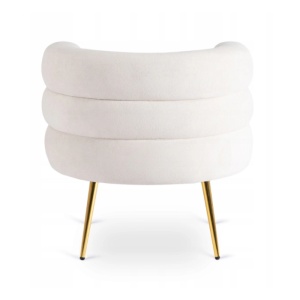 FOTOLIU, ARTIM MEBLE, REALIZAT DIN MATERIAL BOUCLE CREM SI METAL, STIL MODERN - Img 3