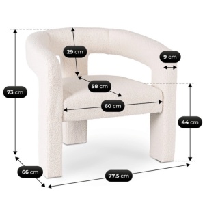 FOTOLIU, ARTIM MEBLE, REALIZAT DIN MATERIAL BOUCLE CREM SI METAL, STIL MODERN - Img 9