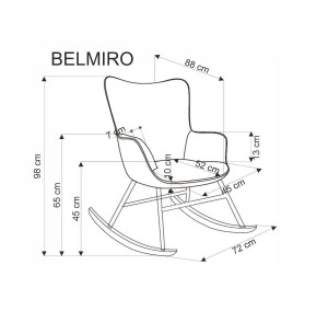 FOTOLIU BALANSOAR BELMIRO, VERDE/NEGRU/NATURAL, TAPITERIE DIN CATIFEA SI PICIOARE DIN METAL SI LEMN MASIV, STIL MODERN - Img 3