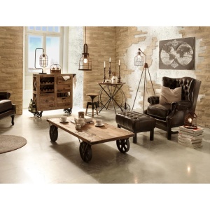 FOTOLIU CHESTERFIELD, DIN LEMN SI PIELE NATURALA, CULOARE MARO, ARTIM SELECTION - Img 2