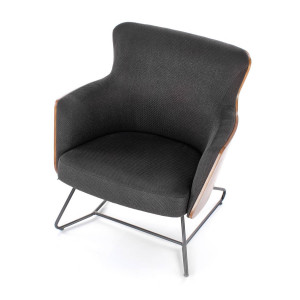 FOTOLIU CHILLOUT, GRI INCHIS/NUC/NEGRU, TAPITERIE DIN STOFA, FURNIR SI PICIOARE DIN METAL, STIL MODERN - Img 5