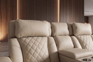 FOTOLIU CINEMA 2 LOCURI HOLLYWOOD, REGLABIL ELECTRIC, REALIZAT DIN PIELE ECO, CULOARE BEJ, INVICTA INTERIOR - Img 14