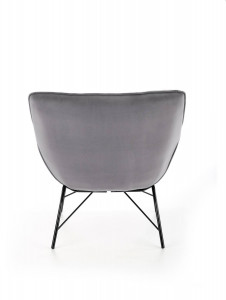FOTOLIU CONFORTABIL BELTON, GRI/NEGRU, TAPITERIE DIN CATIFEA SI PICIOARE DIN METAL, STIL MODERN - Img 2