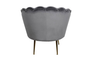 FOTOLIU CONFORTABIL CAMELLIA 1, GRI BLUVEL 14/AURIU, TAPITERIE DIN CATIFEA SI PICIOARE DIN METAL - Img 2