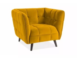 FOTOLIU CONFORTABIL CASTELLO 1, CURRY BLUVEL 68/WENGE, TAPITERIE DIN CATIFEA SI PICIOARE DIN LEMN