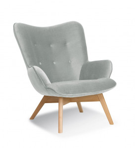 FOTOLIU CONFORTABIL CHERUB, GRI DESCHIS/FAG, STIL SCANDINAV, CONFECTIONAT DIN LEMN DE FAG SI TEXTIL