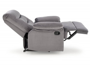 FOTOLIU CONFORTABIL DRAGER, GRI, TAPITERIE DIN CATIFEA, CU FUNCTIE DE RABATARE, STIL MODERN - Img 2
