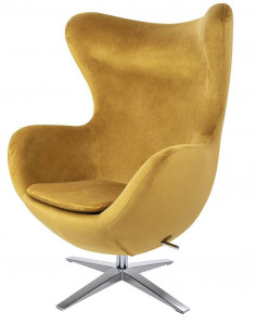 FOTOLIU CONFORTABIL EGG SZEROKI VELVET, VERDE KAKI/CROM, DIN CATIFEA SI METAL, STIL MODERN