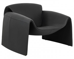 FOTOLIU CONFORTABIL FLESSI, NEGRU, TAPITAT CU PIELE ECOLOGICA, STIL MODERN - Img 2