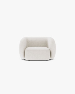 FOTOLIU CONFORTABIL KATE, ALB, 108X89 CM, TAPITAT CU TAPITERIE DIN TEXTIL BOUCLE BALOO, MICADONI - Img 2