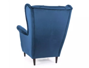 FOTOLIU CONFORTABIL LADY, ALBASTRU BLUVEL 86/WENGE, TAPITERIE DIN CATIFEA SI PICIOARE DIN LEMN - Img 2