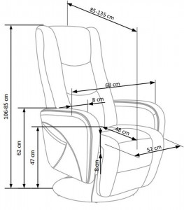FOTOLIU CONFORTABIL PULSAR, CAPPUCCINO, TAPITERIE DIN PIELE ECOLOGICA, CU FUNCTIE DE RABATARE SI MASAJ, STIL MODERN - Img 2