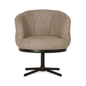 FOTOLIU CONFORTABIL ROTATIV ASSEN, BEJ/NEGRU, TAPITERIE DIN TEXTIL, SPUMA SI METAL, STIL MODERN