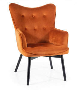 FOTOLIU CONFORTABIL STIL CARMEN, SCORTISOARA 4215/NEGRU, TAPITERIE DIN CATIFEA SI PICIOARE DIN LEMN