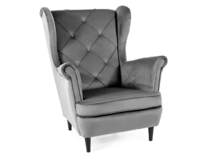 FOTOLIU CONFORTABIL STIL LADY, GRI BLUVEL 14/WENGE, TAPITERIE DIN CATIFEA SI PICIOARE DIN LEMN