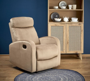 FOTOLIU CONFORTABIL WONDER, BEJ, TAPITERIE DIN CATIFEA, CU FUNCTIE DE RABATARE, STIL MODERN