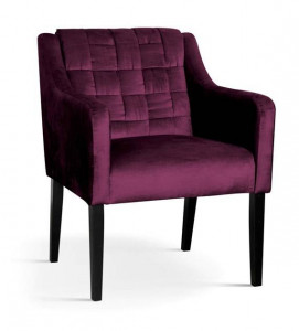 FOTOLIU CONFORTABL TREVOR, BORDO/NEGRU, STIL CLASIC, CONFETIONAT DIN LEMN DE FAG SI TEXTIL