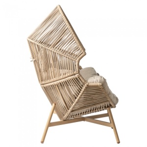 FOTOLIU DE GRADINA, HOLAND, 1 LOC, BEJ, REALIZAT DIN POLIRATAN SI TEXTIL - Img 3