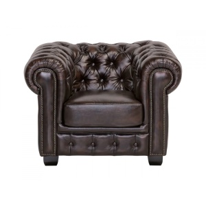 FOTOLIU DE LUX CHESTERFIELD 100CM, 1 LOCURI, DIN PIELE NATURALA, CULOARE MARO, ARTIM SELECTION