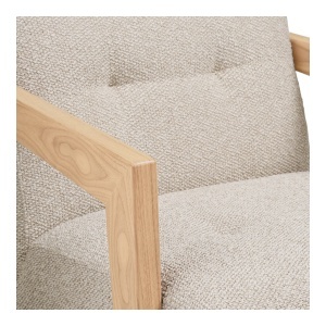 FOTOLIU DE RELAXARE CARACAS, DIN LEMN SI TEXTIL, CULOARE BEJ, HOUSE NORDIC - Img 6