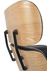 FOTOLIU DE RELAXARE DE LUX, ARTIM LOUNGE HM, REALIZAT PIELE NATURALA ITALIANA SI LEMN, CULOARE NEGRU/FRASIN, STIL EAMES - Img 9