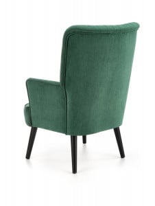 FOTOLIU DELGADO, VERDE INCHIS/NEGRU, TAPITERIE DIN CATIFEA SI PICIOARE DIN LEMN MASIV, STIL MODERN - Img 3