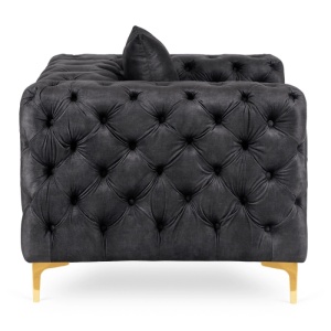 FOTOLIU DEOSEBIT, ARTIM MEBLE, MATERIAL TEXTIL( CATIFEA) SI SUPORT METALIC, CULOARE NEAGRA/AURIU, STIL MODERN - Img 3