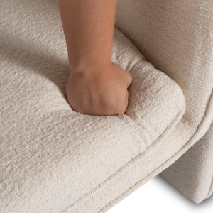 FOTOLIU DEOSEBIT, ARTIM MEBLE, REALIZAT DIN MATERIAL BOUCLE CREM SI METAL, STIL MODERN - Img 5
