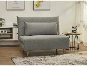 FOTOLIU EXTENSIBIL STIL SPIKE, GRI 137/FAG, TAPITERIE DIN STOFA SI PICIOARE DIN LEMN