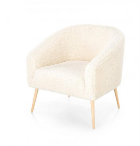 FOTOLIU GRIFON 2, CREM/NATURAL, TAPITERIE BOUCLE SI PICIOARE DIN LEMN MASIV, STIL MODERN - Img 2