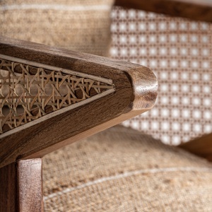 FOTOLIU HICKORY 34386, BEJ SI NATURAL, CONFECTIONAT DIN LEMN DE MANGO, BUMBAC SI IUTA, STIL MODERN - Img 4