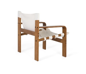 FOTOLIU LIVING DE RELAXARE SALOR 76CM, REALIZAT DIN LEMN SI TEXTIL, CULOARE ALB/NATUR, GINER Y COLOMER - Img 3