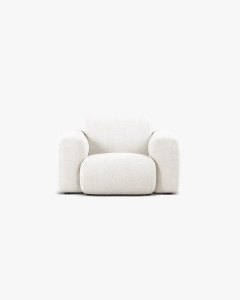 FOTOLIU LOUNGE MOLINO, 100X108, ALB, CU TAPITERIE DIN TEXTIL BOUCLE BALOO, MICADONI