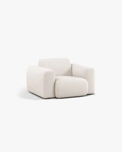 FOTOLIU LOUNGE MOLINO, 100X108, BEJ DESCHIS, CU TAPITERIE DIN TEXTIL CHENILLE EDEN, MICADONI - Img 2