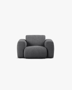 FOTOLIU LOUNGE MOLINO, 100X108, GRI INCHIS, CU TAPITERIE DIN TEXTIL BOUCLE BALOO, MICADONI