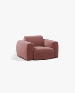 FOTOLIU LOUNGE MOLINO, 100X108, ROZ FLAMINGO, CU TAPITERIE DIN TEXTIL CATIFEA CASINO, MICADONI - Img 2