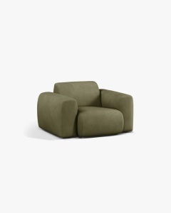 FOTOLIU LOUNGE MOLINO, 100X108, VERDE DESCHIS, CU TAPITERIE DIN TEXTIL CHENILLE REBEL, MICADONI - Img 2