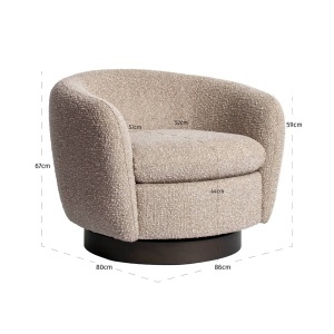 FOTOLIU MODERN ROTATIV COLMAR, REALIZAT DIN METAL, LEMN SI TEXTIL, CULOARE BEJ, STIL MODERN - Img 3