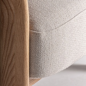 FOTOLIU NARA 34874, BEJ SI NATURAL, CONFECTIONAT DIN LEMN DE STEJAR SI TEXTIL, STIL MODERN - Img 4