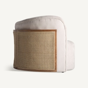 FOTOLIU NYUL 32999, ALB ANTICHIZAT SI NATURAL, CONFECTIONAT DIN LEMN DE PIN, RATTAN SI POLIESTER, STIL MODERN - Img 3