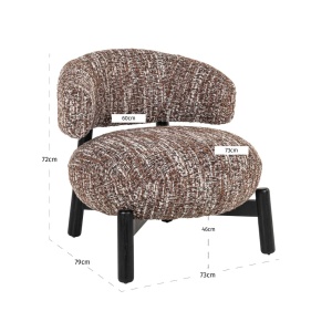 FOTOLIU ORNELLA HAZEL, 214211, MARO/NEGRU, CONFECTIONAT DIN PAL, SPUMA, LEMN DE PIN SI 100% POLIESTER, STIL MODERN - Img 7