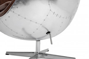 FOTOLIU PIVOTANT EGG AVIATOR, MARO/CROM, DIN PIELE ECOLOGICA SI METAL, STIL MODERN - Img 4