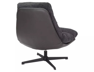 FOTOLIU PIVOTANT FELICIA, GRI INCHIS 18/NEGRU, TAPITERIE DIN STOFA RAVEN, PIELE ECO SI PICIOARE DIN METAL, STIL MODERN - Img 2