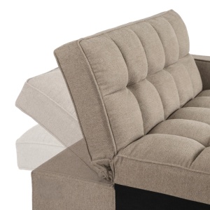 FOTOLIU RABATABIL, ARTIM MEBLE, CU SPATIU DE SOMN, REALIZAT DIN TEXTIL BEJ INCHIS, STIL MODERN - Img 6