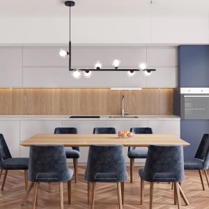 Lampă de tavan din sticlă industrială si metal, negru APP754-8CP - Img 2