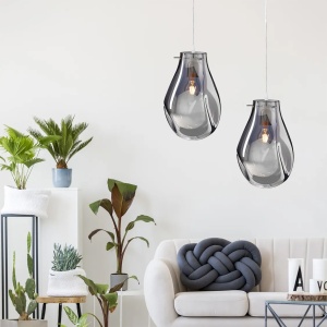 Lampa DE TAVAN SUSPENDABILA din sticla APP329-1CP Silver - Img 2