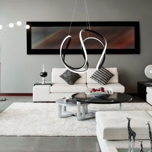 Lampa DE TAVAN SUSPENDABILA moderna LED + telecomanda neagra APP387-CP - Img 4