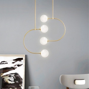 Lampă suspendată Bile de sticlă aurie APP639-4CP - Img 4