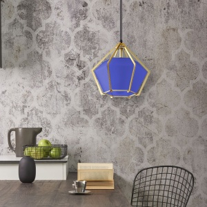 Lampă suspendată de tavan albastra Diamant APP452-1CP - Img 4